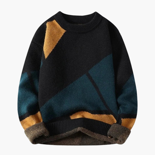 EB | Pullover Lässiger Strickpullover mit Modernem Druck für Alltag und Freizeit