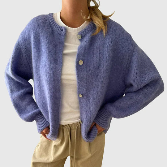 EB | Damen Cardigan mit Rundhalsausschnitt und Knopfverschluss