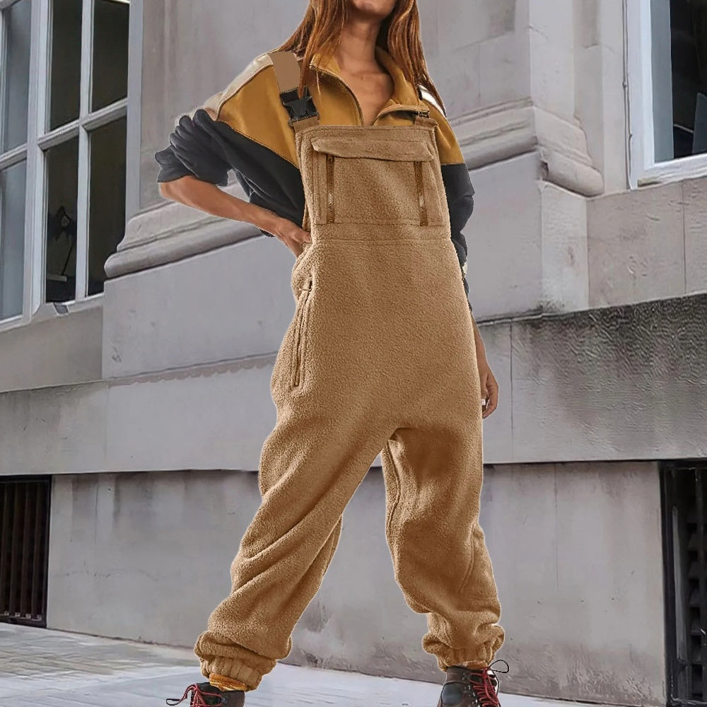 EB | Damen Fleece Overall Mit Verstellbaren Trägern Stylisch Und Bequem