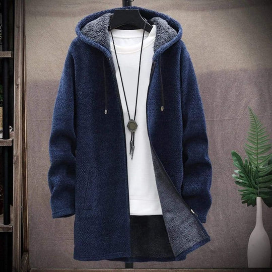 EB | Jacke Wollmischung Kordelzugkapuze Gefüttert und Warm Reißverschluss & Seitentaschen