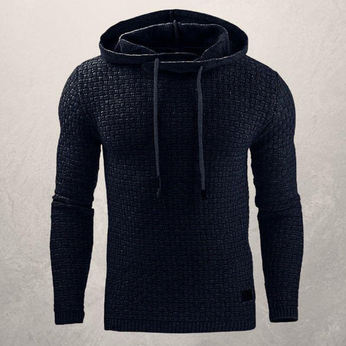 EB | Kapuzenpullover Slim Passform Weiches Strickmaterial Karomuster Lange Ärmel