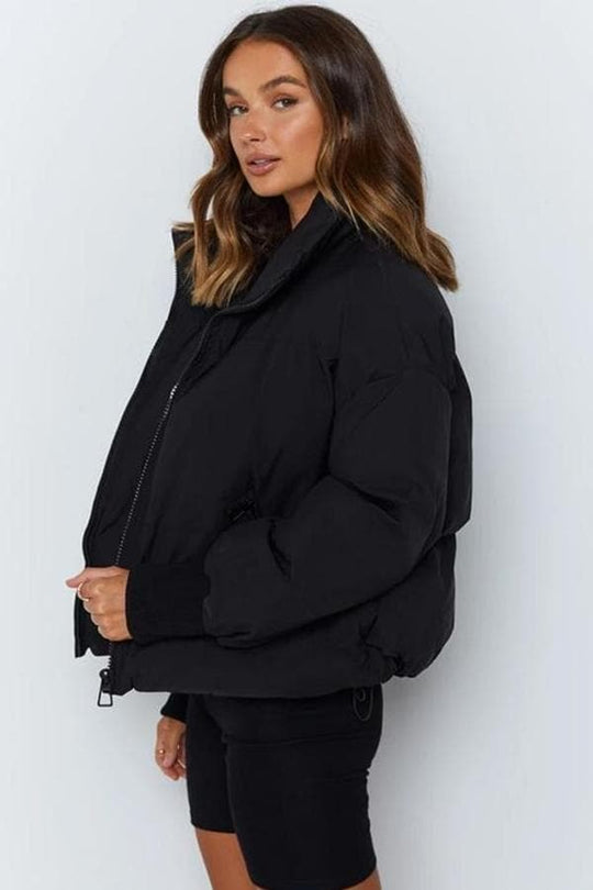 EB | Pufferjacke - Gestepptes Design - Oversized Fit - Hoher Kragen - Gepolstert und Warm