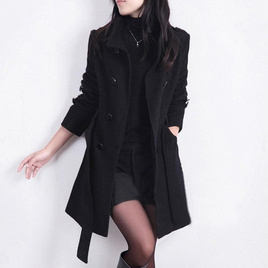 EB | Damen Stilvoll Trenchcoat Taillengürtel