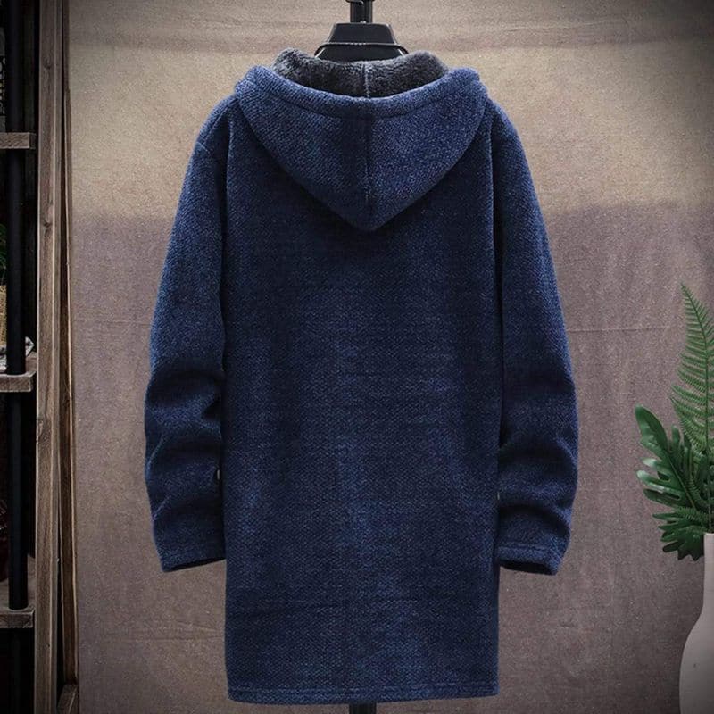 EB | Jacke Wollmischung Kordelzugkapuze Gefüttert und Warm Reißverschluss & Seitentaschen