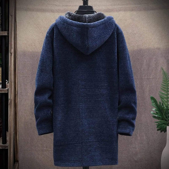 EB | Jacke Wollmischung Kordelzugkapuze Gefüttert und Warm Reißverschluss & Seitentaschen