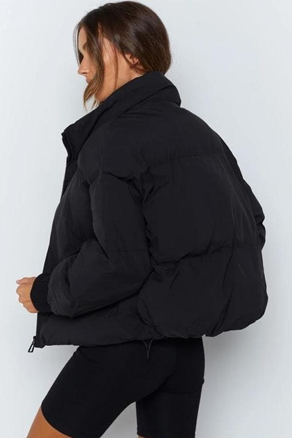 EB | Pufferjacke - Gestepptes Design - Oversized Fit - Hoher Kragen - Gepolstert und Warm