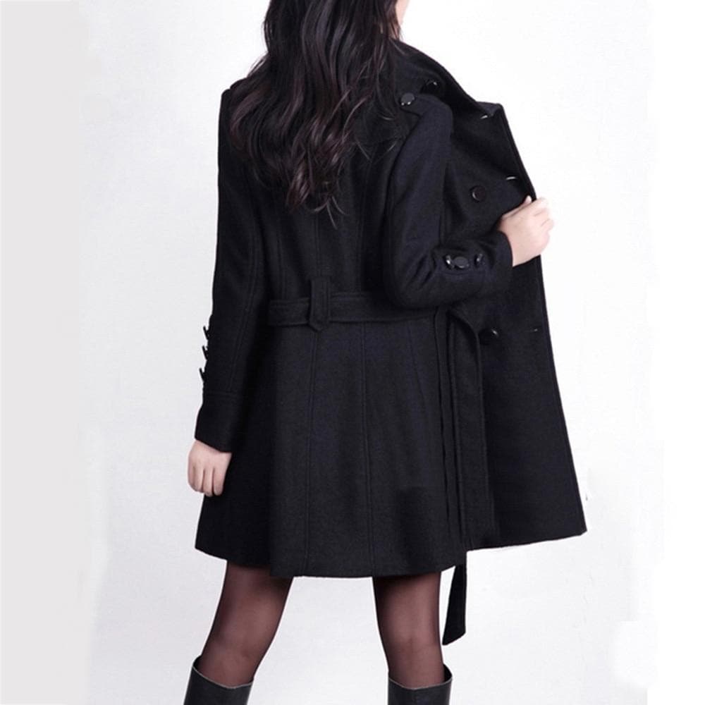 EB | Damen Stilvoll Trenchcoat Taillengürtel