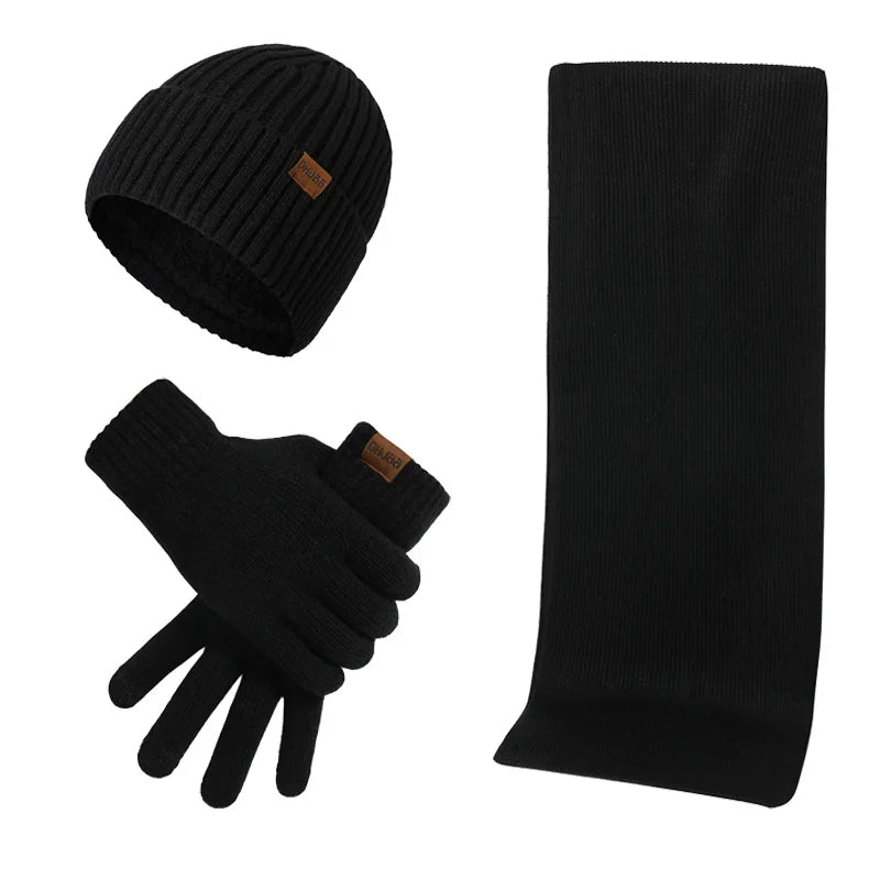 EB - Lässiges Winterset mit Mütze, Schal und Handschuhen für Männer