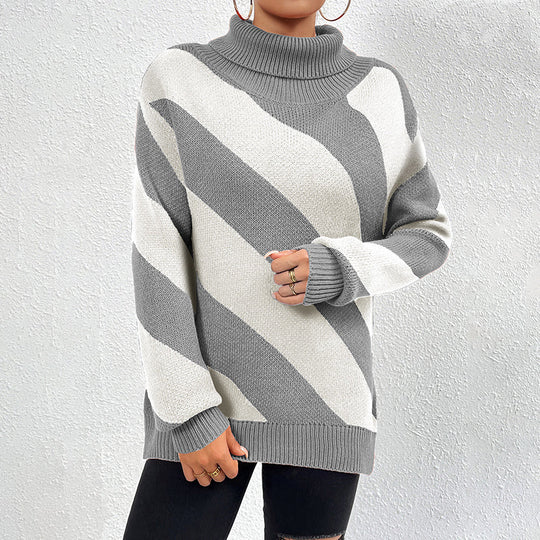 EB | Gestreifter Strickpullover Mit Lässigem Design