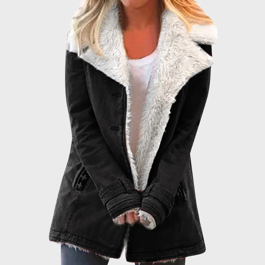 EB | Faux-Lammfell-gefütterter Parka-Mantel