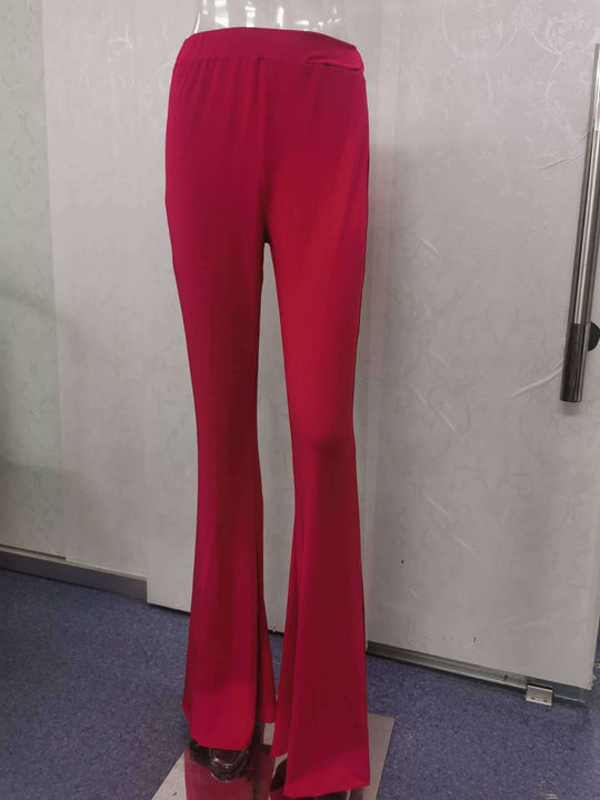 Damen Schlagleggings mit hohem Bund und elastischem Material EB