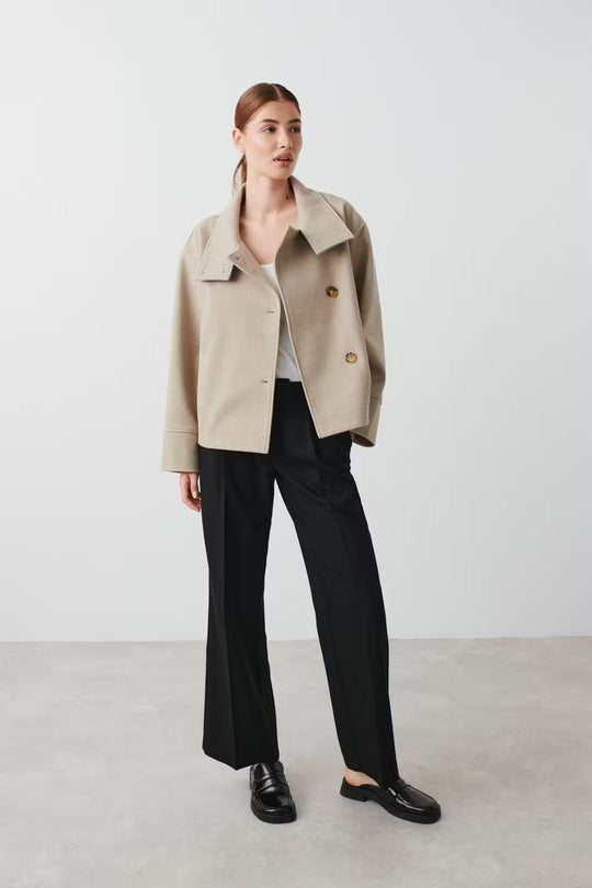 EB | Klassischer Damen Peacoat mit Langen Ärmeln