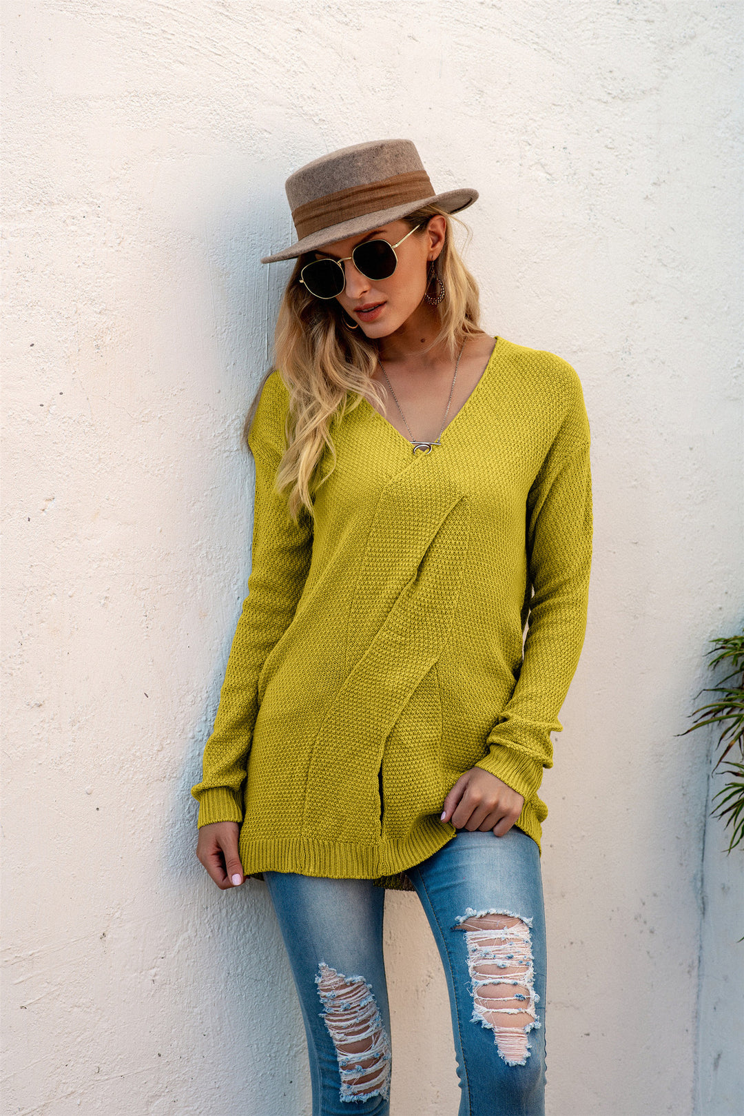 Damen modischer Oversized-Pullover mit stylischem Schulterdesign und raffinierten Details EB