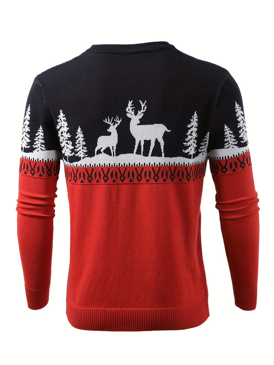 EB | Weihnachtsstrickjacke mit Rentiermotiv Baumwolle Festlich