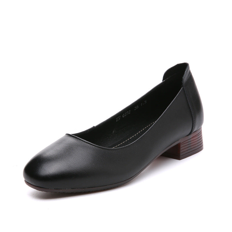 Damen Klassische Ballerinas mit elegantem Blockabsatz und komfortabler Sohle EB