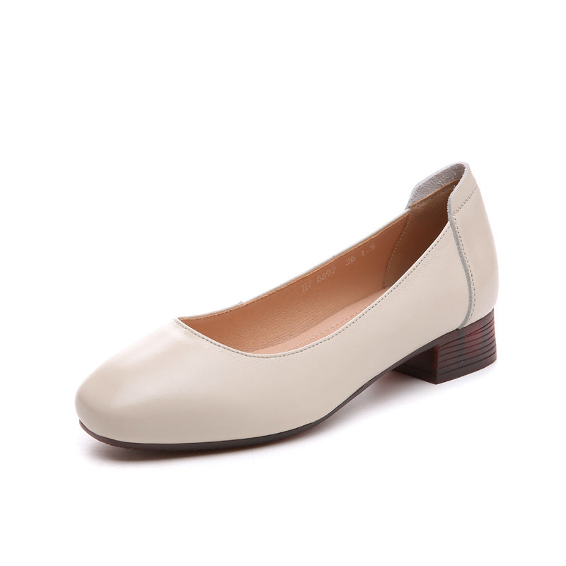 Damen Klassische Ballerinas mit elegantem Blockabsatz und komfortabler Sohle EB