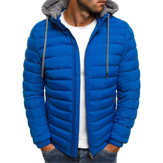 Herren nan gesteppte Kapuzenjacke mit wattierter Thermoisolierung und weichem Fleecefutter EB