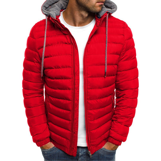 Herren nan gesteppte Kapuzenjacke mit wattierter Thermoisolierung und weichem Fleecefutter EB