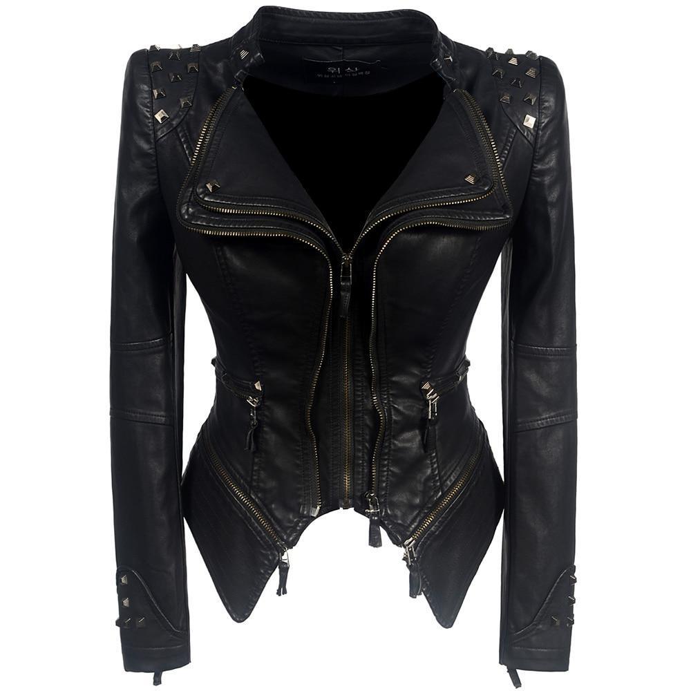 EB | Bikerjacke für Damen Schlanke Passform