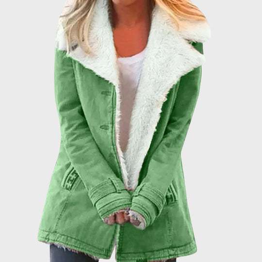 EB | Faux-Lammfell-gefütterter Parka-Mantel