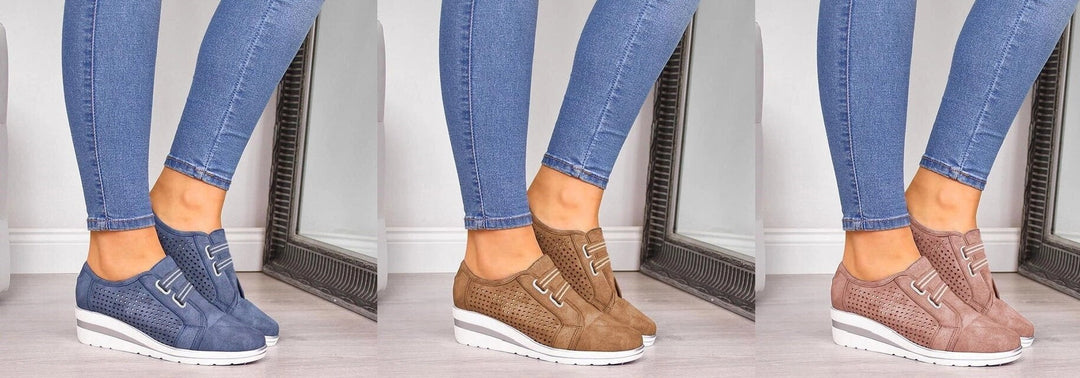 Sneaker Mit Klettverschluss Und Perforation EB