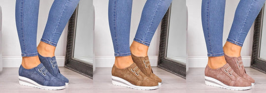 Sneaker Mit Klettverschluss Und Perforation EB
