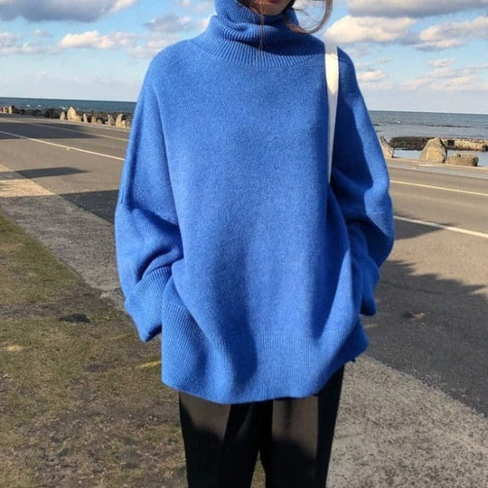 EB | Rollkragenpullover Oversized Fit Weiches Strick Lange Ärmel