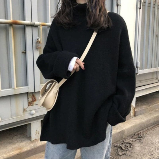 EB | Rollkragenpullover Oversized Fit Weiches Strick Lange Ärmel
