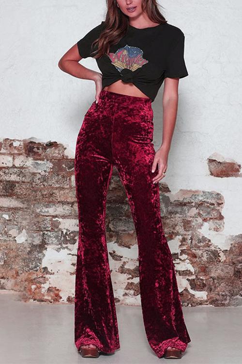 EB | Rosiedress Elastischer Bund Schlaghosen Samt Pants