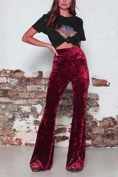 EB | Rosiedress Elastischer Bund Schlaghosen Samt Pants
