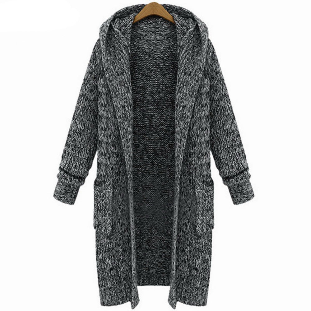 Damen Strickjacke mit Kapuze und bequemen Taschen EB