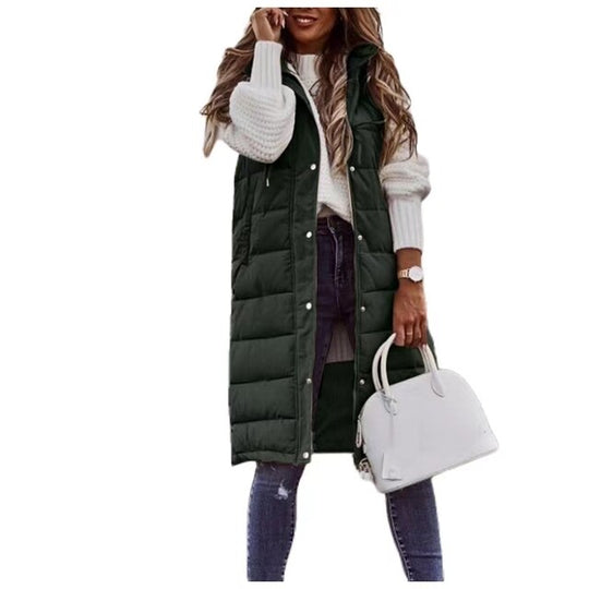 EB | Weste Langer Baumwollmantel Ärmellose Lockere Jacke