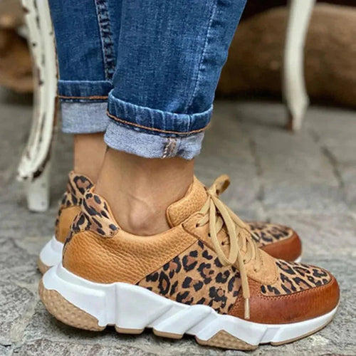 Rutschfeste leichte Sneakers mit Leopardenmuster EB