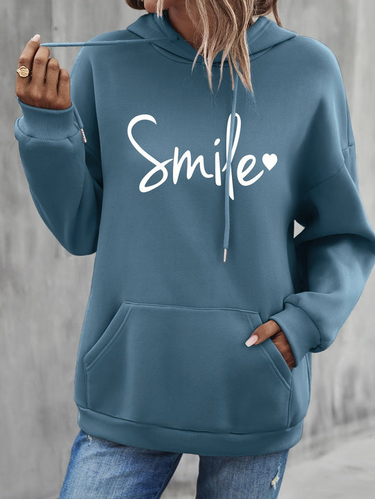 EB | Hoodie mit Druck Baumwollmischung Lässiger Stil