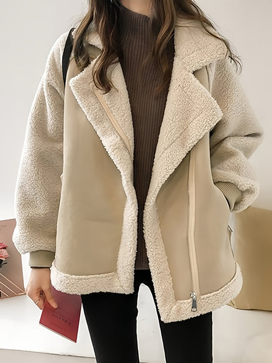 EB | Oversized Veganes Wildlederjacke mit Reverskragen