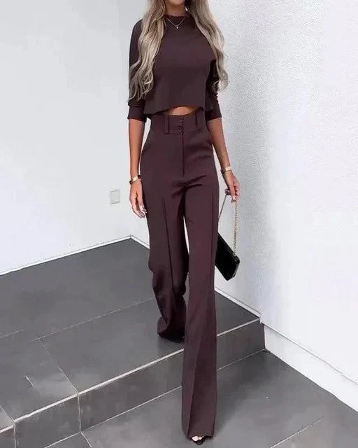 EB | Elegante Damen Set Mit Crop Top Und Hose