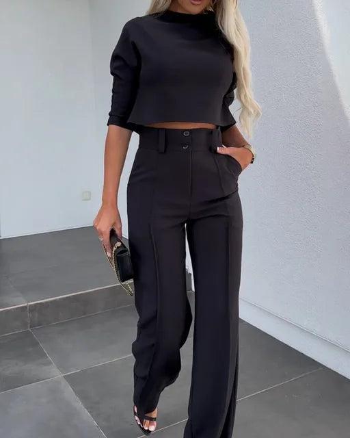 EB | Elegante Damen Set Mit Crop Top Und Hose