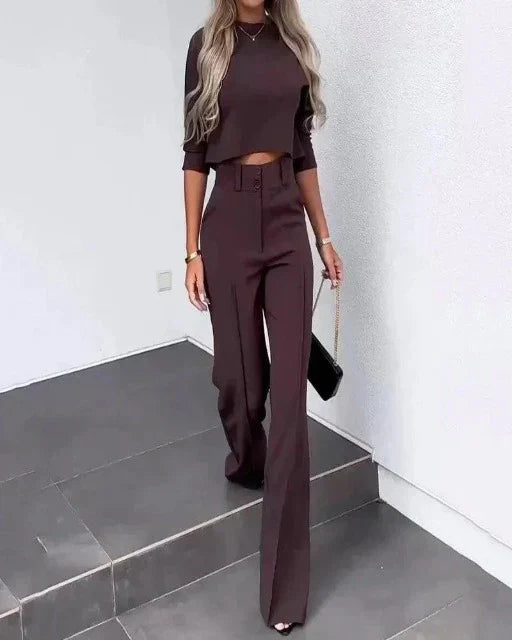 EB | Elegante Damen Set Mit Crop Top Und Hose