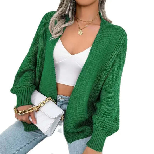 EB | Strickjacke - Damen Herbst Strick Offen-Front Strickjacke
