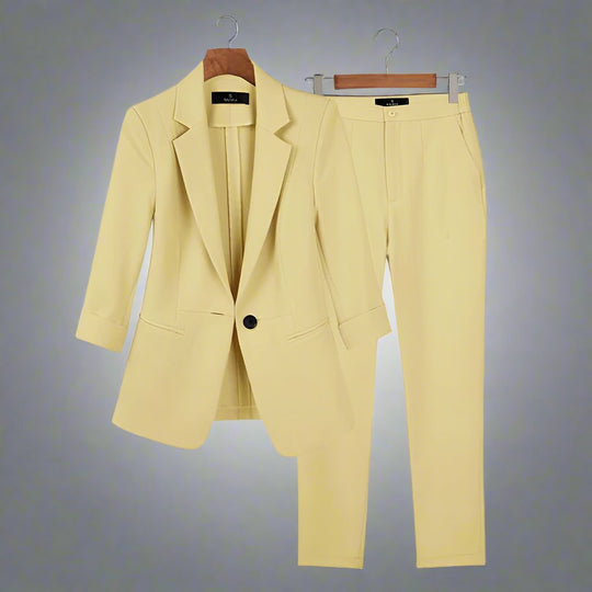 EB | Blazer und Hose - Taillierte Passform - Eleganter Ein-Knopf-Blazer - Schmale Anzughose