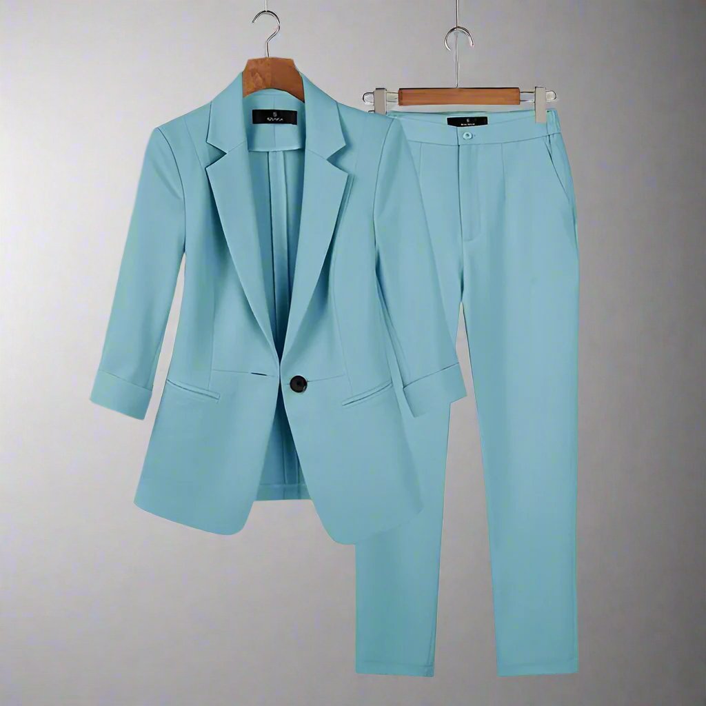 EB | Blazer und Hose - Taillierte Passform - Eleganter Ein-Knopf-Blazer - Schmale Anzughose
