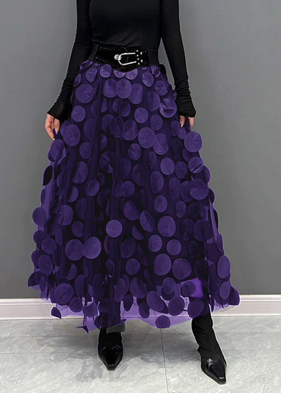 Schicker Damen Rock aus Polka Dot & Tüll-Patchwork | EB