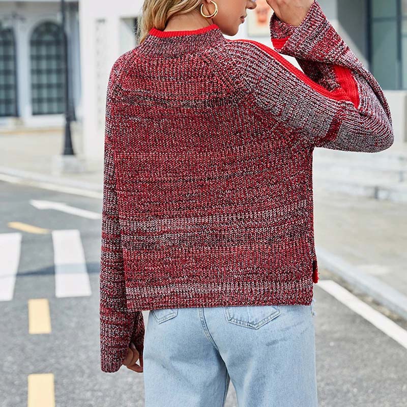 EB | Strickpullover mit Kontraststreifen Viskose Modern und Warm