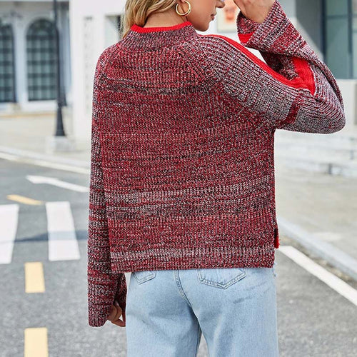 EB | Strickpullover mit Kontraststreifen Viskose Modern und Warm