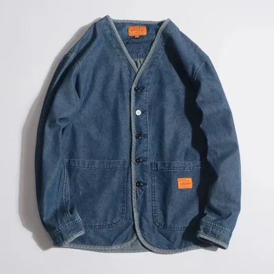 EB | Herren Jeansjacke mit V-Ausschnitt