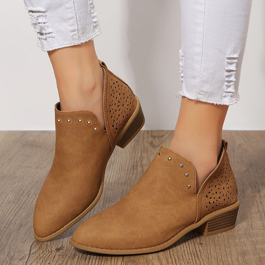 Vintage Spitzenschuh Hollow Knöchelstiefel EB