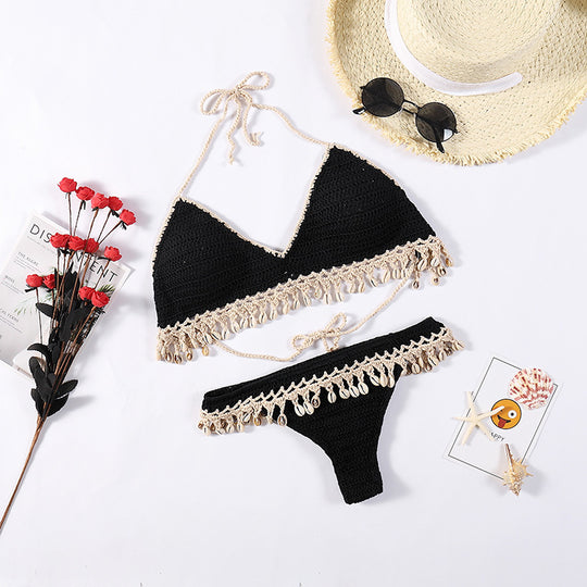 Damen Häkel-Bikini-Set mit Muscheldetails EB