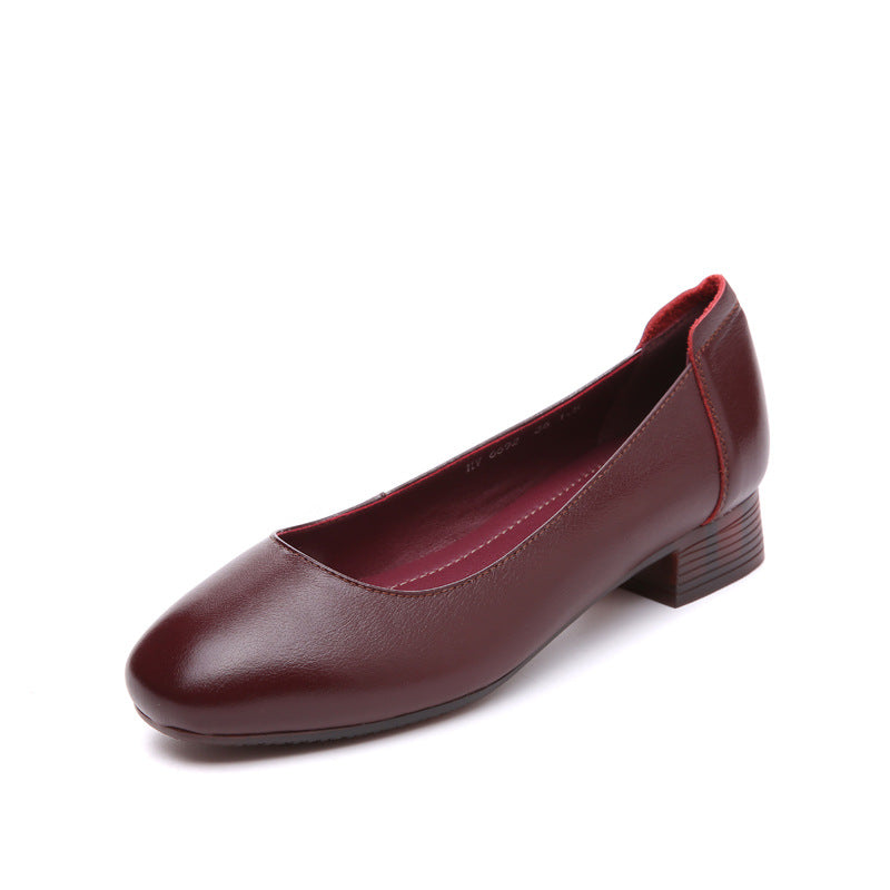 Damen Klassische Ballerinas mit elegantem Blockabsatz und komfortabler Sohle EB