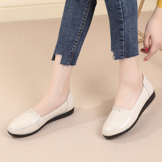 Damen Komfortable Mokassins mit elegantem Rüschendetail EB