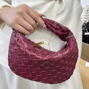 EB | Bordeaux Damenschultertasche mit Geflochtenem Design